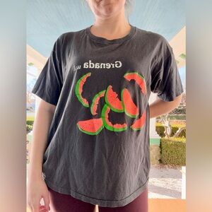 VTG Gray Grenada W.I. Short Sleeve T-Shirt with Watermelon sz Small